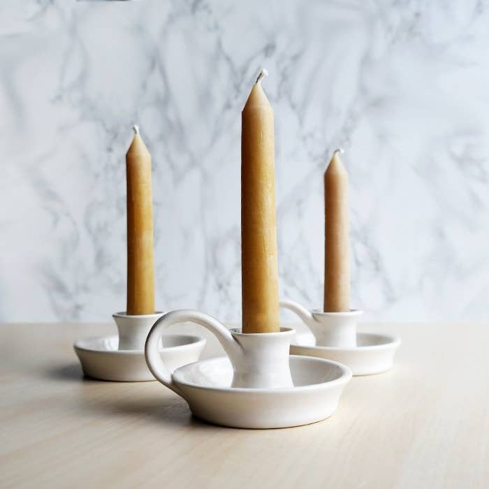 Ceramic Candle Holder w/ Handle Handmade – Griswold Inn Store